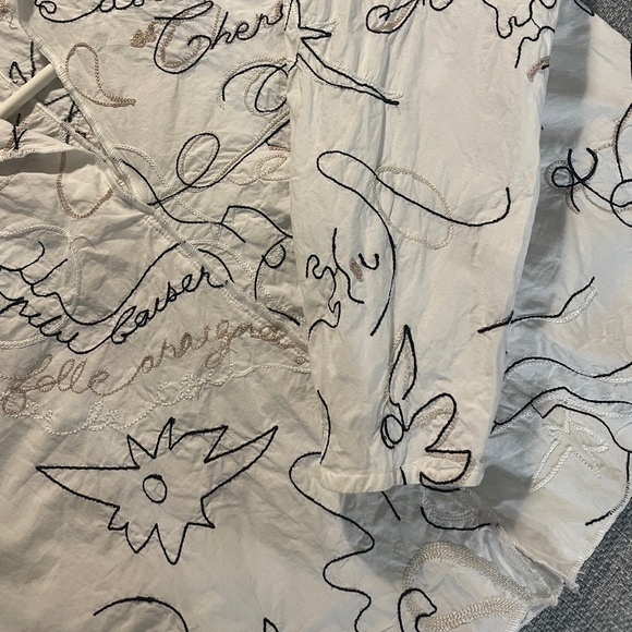 Aritzia Babaton Embroidered Blouse | White | Size Small - Picture 5 of 6